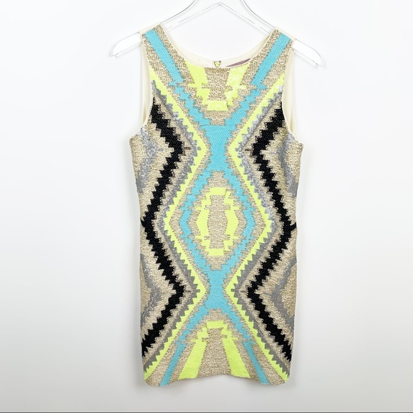Harper | Boho Aztec Beaded Embroidered Shift Dress - Picture 3 of 12